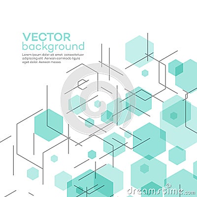 Abstract background with hexagons. Vector Vector Illustration