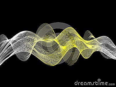 Abstract background with illuminated wave movements Golden blurred wave color design. Vector Illustration