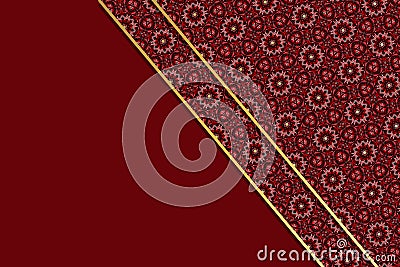 Diagonal layers of overlapping red patterned paper Cartoon Illustration
