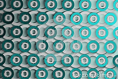 Abstract background with rows of repeating rings. Cartoon Illustration