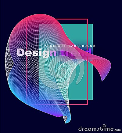 Abstract background with levitating design objects. Vector Illustration
