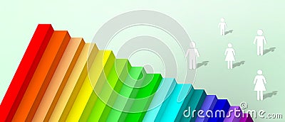 Abstract Background. LGBT rainbow Concept and Ladder success and Choice for people symbol design Origami Paper on Green Stock Photo