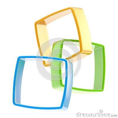 Abstract background of linked squares Stock Photo