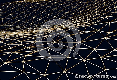 Abstract background of links and connections net nodes 3d illustration Stock Photo