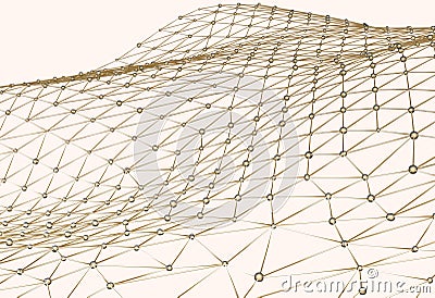 Abstract background of links and connections net nodes isolated 3d illustration Stock Photo
