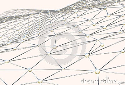 Abstract background of links and connections net nodes isolated 3d illustration Stock Photo