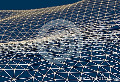 Abstract background of links and connections nodes 3d illustration Stock Photo