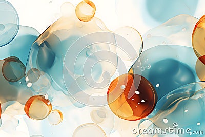 Abstract background of liquid vivid blue and white color mixing with different tints creating uneven with bubbles surface Stock Photo