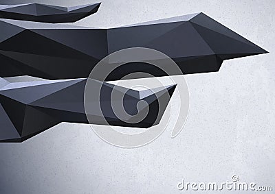 Abstract background with low poly crystals Vector Illustration