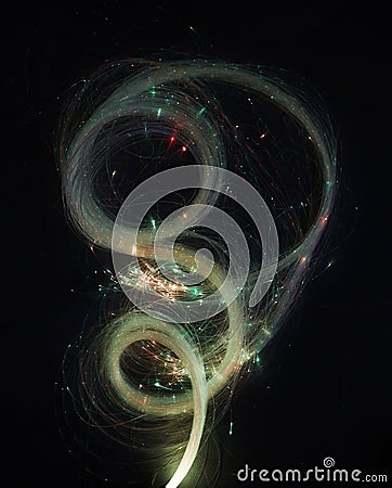 Abstract background. Luminous swirling. Elegant glowing. Sparking particle. Glint lines. Stock Photo