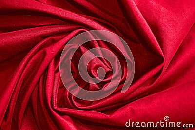 Abstract background luxury cloth or circle flower wave or wavy folds of red cloth texture Stock Photo