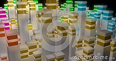 Abstract background made of colorful cubes | abstract 3d cubes lighting multiple color - 4k background Stock Photo