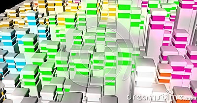 Abstract background made of colorful cubes | abstract 3d cubes lighting multiple color - 4k background Stock Photo