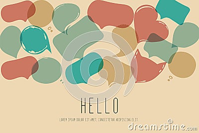 The abstract background made out of various color speech bubbles. banner template. print. Hand drawn set. vector Vector Illustration