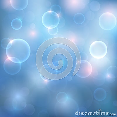 Abstract background with magic lights. Blurred soft backdrop with colorful twinkling bokeh Vector Illustration