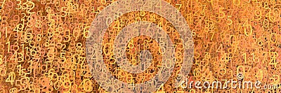 Abstract background of many colored numbers. Geometric structure. 3D-visualization Stock Photo