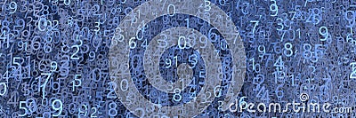 Abstract background of many colored numbers. Geometric structure. 3D-visualization Stock Photo