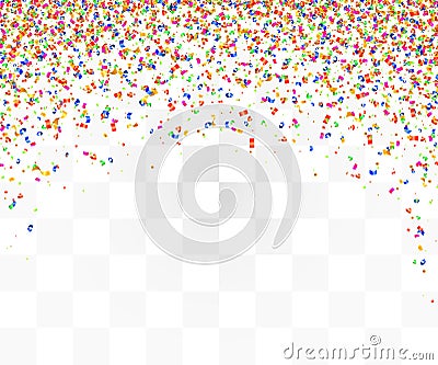 Abstract background with many falling colorful tiny confetti pieces. Vector Illustration