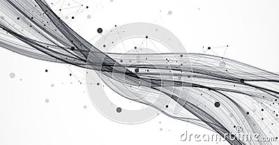 Abstract background with many intersecting lines. Hand drawn vector. Vector Illustration