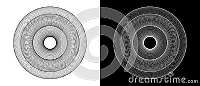 Abstract background with many parts of lines in circle. Art design spiral as logo or icon. A black figure on a white background Vector Illustration