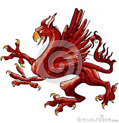 Abstract background of a medieval heraldic dragon griffin Stock Photo