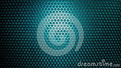 Abstract background metal mesh with even spaced holes in blue Stock Photo
