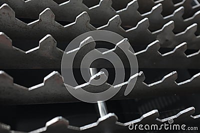 Abstract background with metal teeth pattern Stock Photo