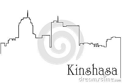 Kinshasa city one line drawing abstract background Vector Illustration