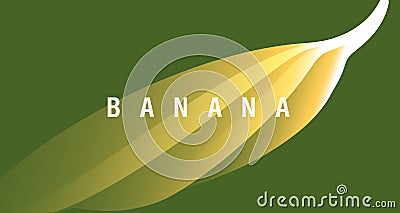 Abstract background or modern poster cover element with gradient shapes forming banana silhouette with copy Stock Photo