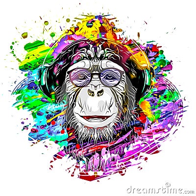 Abstract background with monkey face Stock Photo