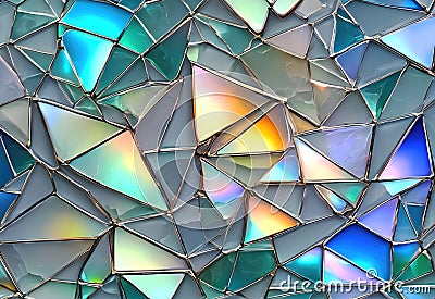 Abstract background, mosaic made of multicored pieces of glass modern art wallpaper Cartoon Illustration