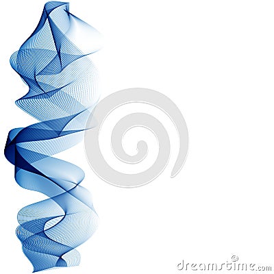 Abstract background with motion waves, curve blue lines Vector Illustration