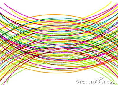 Abstract background with multicolored arcuate intersecting lines Stock Photo