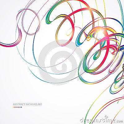 Abstract background with multicolored lines Vector Illustration
