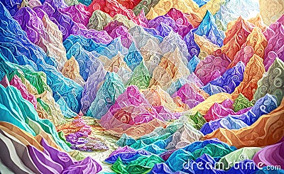 Abstract background with multicolored shapes, beautiful colorful wallpaper. Generative Ai Cartoon Illustration