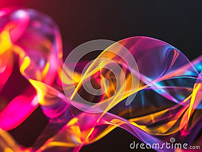 abstract background with multicolored waves. 3d rendering. Generative AI Cartoon Illustration