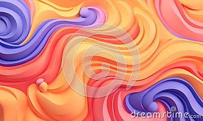 abstract background with multicolored waves. illustration. Cartoon Illustration