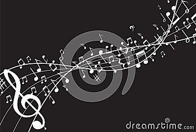 Abstract Background Music notes. Vector Vector Illustration