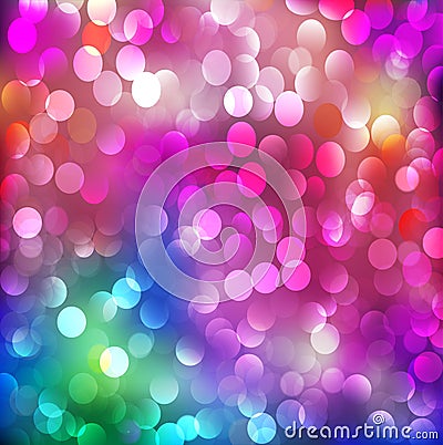 Abstract background with neon bright bokeh Vector Illustration