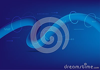 Abstract background networking online signal. Digital communication frequency wave 3d line. Technology internet fiber optical Vector Illustration