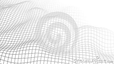 Abstract background neural network. Vector perspective grid on white background. 3D vector illustrations Vector Illustration