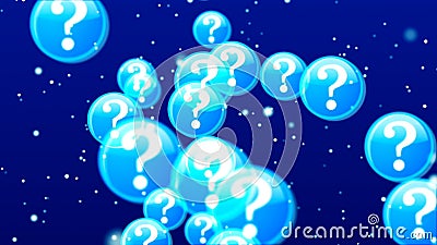 Flying Question Marks. Abstract Background Stock Photo