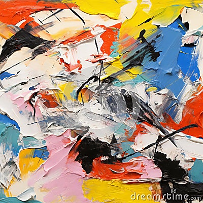 Abstract background, oil painting on canvas, abstraction, paint strokes Cartoon Illustration