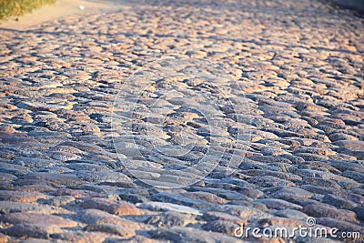 Abstract background of old cobblestone pavement Stock Photo