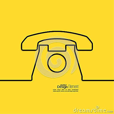 Abstract background with an old rotary telephone. Vector Illustration