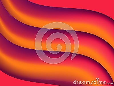 Abstract background with orange gradient waves. Dynamic effect. Vector Vector Illustration