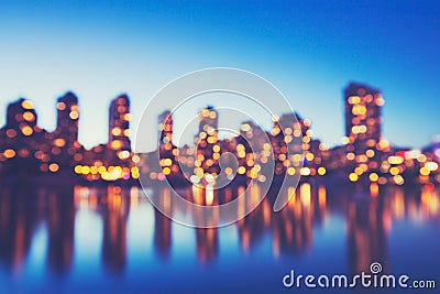 Abstract Background of Out of Focus City Lights Stock Photo