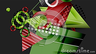 Abstract background - overlapping circles, rectangles, and triangles with Vector Illustration