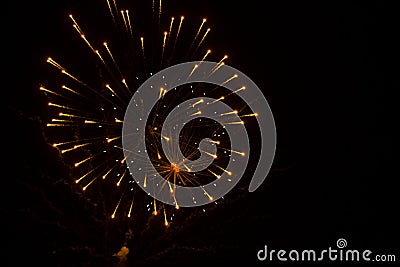 Abstract Background: Overlapping Exploding Fireworks Looks Like Spider and Web Stock Photo
