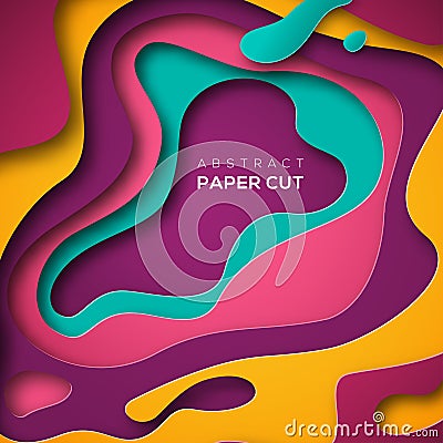 Abstract background, paper cut Vector Illustration